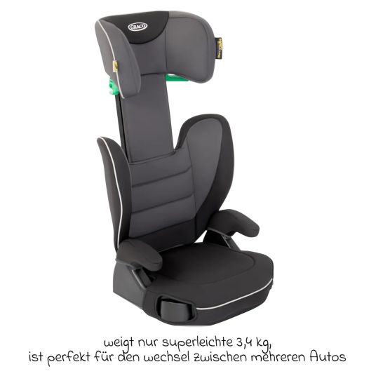 Graco Logico L i-Size child seat from 3 years - 12 years (100 cm -150 cm) incl. cup holder & car seat protector - Midnight