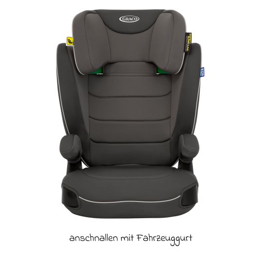 Graco Seggiolino Logico L i-Size da 3 anni a 12 anni (100 cm - 150 cm) con portabicchieri - Iron