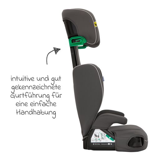 Graco Seggiolino Logico L i-Size da 3 anni a 12 anni (100 cm - 150 cm) con portabicchieri - Iron