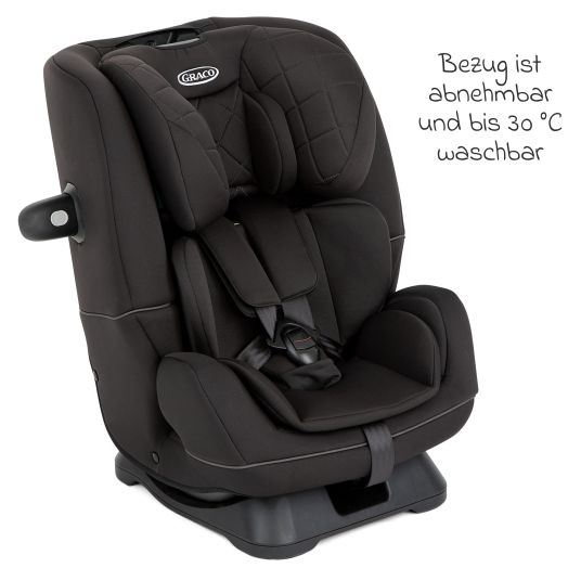 Graco Reboarder-Kindersitz SlimFit R129 ab Geburt - 12 Jahre ( 40 cm - 145 cm) inkl. Sitzverkleinerer - Midnight