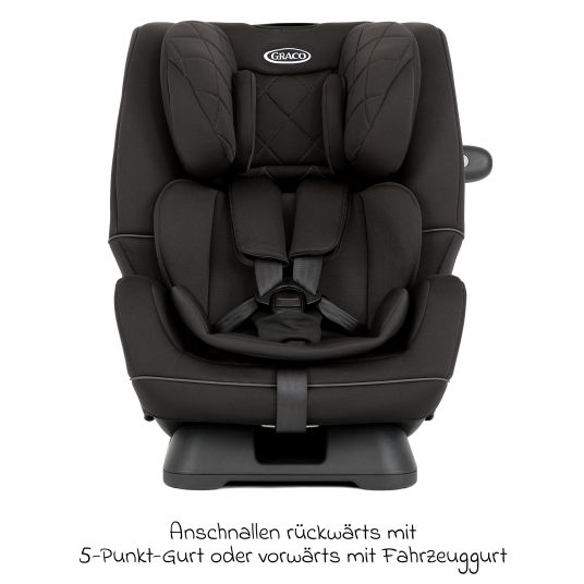 Graco Reboarder-Kindersitz SlimFit R129 ab Geburt - 12 Jahre ( 40 cm - 145 cm) inkl. Sitzverkleinerer - Midnight