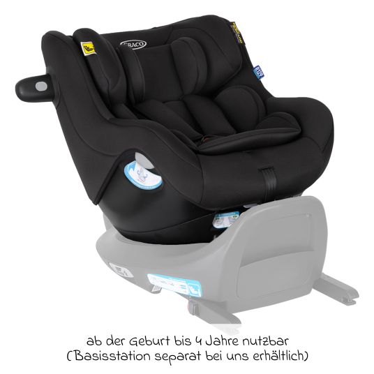 Graco Seggiolino Reboarder SnugGo i-Size R129 dalla nascita ai 4 anni (40 cm - 105 cm) con riduttore di seduta incluso - Midnight