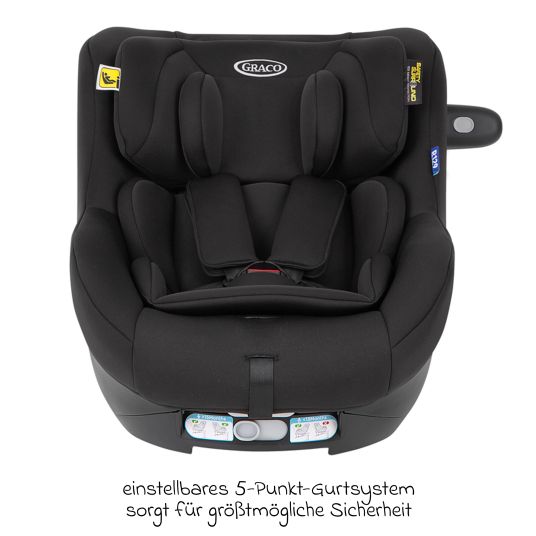 Graco Reboarder-Kindersitz SnugGo i-Size R129 ab Geburt - 4 Jahre (40 cm - 105 cm) inkl. Sitzverkleinerer - Midnight