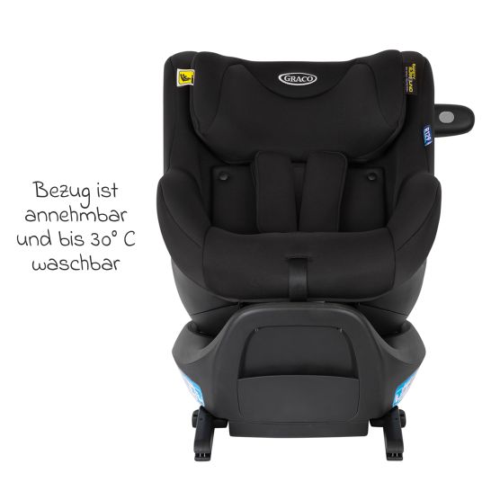 Graco Seggiolino Reboarder SnugGo i-Size R129 dalla nascita ai 4 anni (40 cm - 105 cm) con riduttore di seduta incluso - Midnight