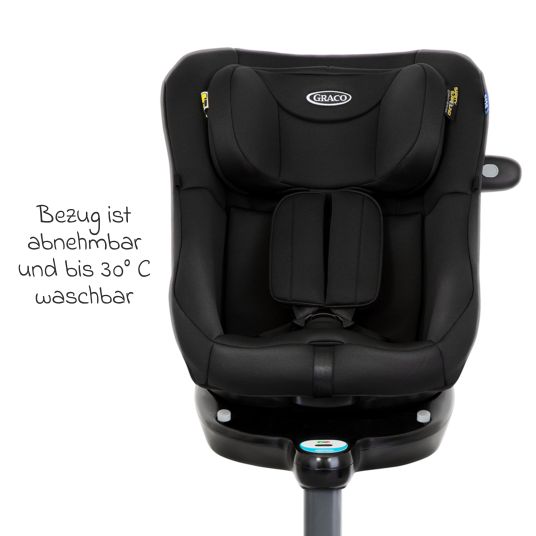 Graco Reboarder-Kindersitz Turn2Me DLX i-Size ab Geburt - 4 Jahre (40 cm - 105 cm) inkl. Isofix-Basis - Midnight