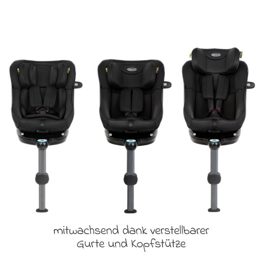 Graco Reboarder child seat Turn2Me DLX i-Size from birth - 4 years (40 cm - 105 cm) incl. Isofix base - Midnight