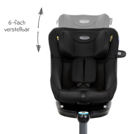 Graco Reboarder child seat Turn2Me DLX i-Size from birth - 4 years (40 cm - 105 cm) incl. Isofix base - Midnight