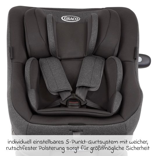 Graco Reboarder-Kindersitz Turn2Me i-Size ab Geburt - 4 Jahre (40 cm-105 cm) mit Sitzverkleinerer & Isofix-Basis - Heather