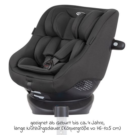 Graco Reboarder-Kindersitz Turn2Me i-Size ab Geburt - 4 Jahre (40 cm-105 cm) mit Sitzverkleinerer & Isofix-Basis - Midnight