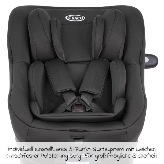 Graco Reboarder child seat Turn2Me i-Size from birth - 4 years (40 cm-105 cm) with seat reducer & Isofix base - Midnight