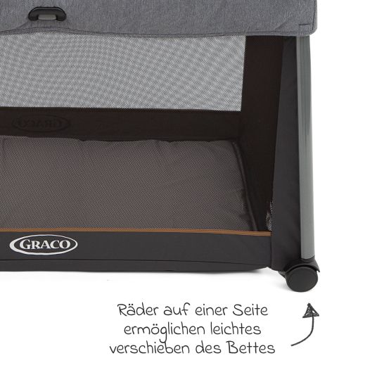 Graco Travel cot FoldLite from birth - 3 years only 6.78 kg light incl. carry bag & insect screen - Shadow