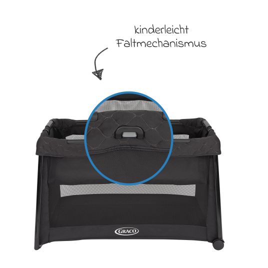 Graco Reisebett FoldLite LX ab Geburt - 3 Jahre nur 6,78 leicht inkl. Transporttasche - Midnight