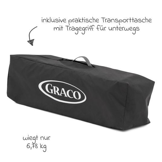 Graco Reisebett FoldLite LX ab Geburt - 3 Jahre nur 6,78 leicht inkl. Transporttasche - Midnight