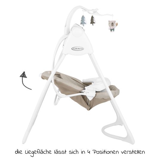 Graco Lovin Hug swing from birth - 9 months with removable tray incl. mobile with 3 fabric figures - Little Adventures