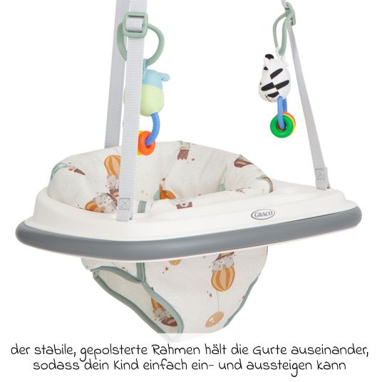 Graco Türhopser Bumper Jumper inkl. abnehmbarem Spielzeug und einfach zu befestigen - Up & Away