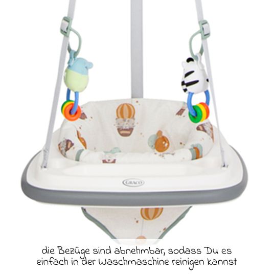 Graco Türhopser Bumper Jumper inkl. abnehmbarem Spielzeug und einfach zu befestigen - Up & Away