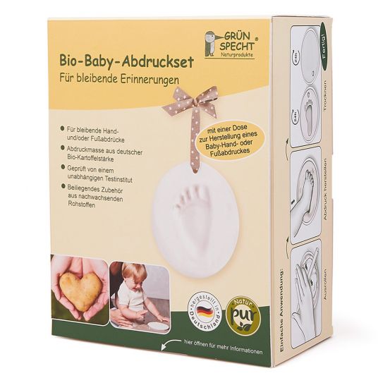 Grünspecht Bio-Baby-Abdruck-Set inkl. 2 Bändern