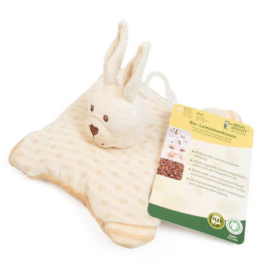 Grünspecht Organic flax seed pillow 18 x 18 cm - bunny