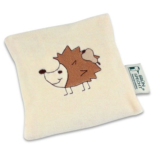 Grünspecht Organic flax seed pillow for babies 13x13 cm - hedgehog