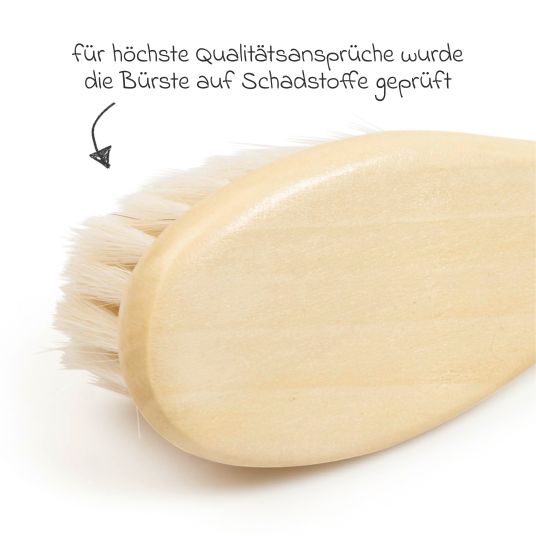 Grünspecht Spazzola per capelli naturali in pelo di capra