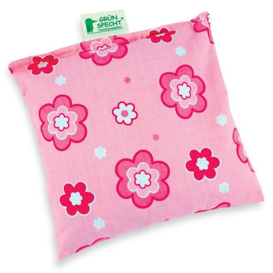 Grünspecht Wärmekissen mit Kirschkern-Füllung 19x19 cm - Blume Pink
