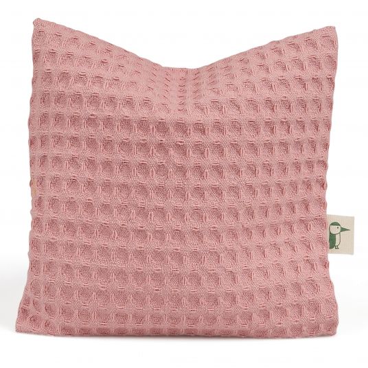 Grünspecht Cuscino termico con imbottitura di semi di colza 13,5 x 13,5 cm - Waffle Piqué - Rosa