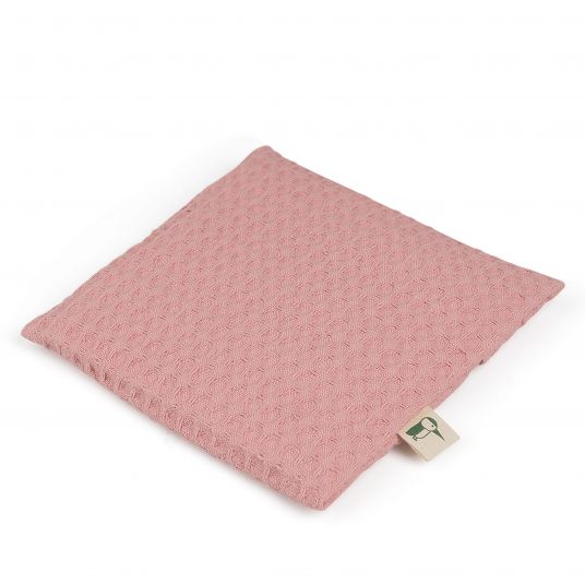 Grünspecht Cuscino termico con imbottitura di semi di colza 13,5 x 13,5 cm - Waffle Piqué - Rosa