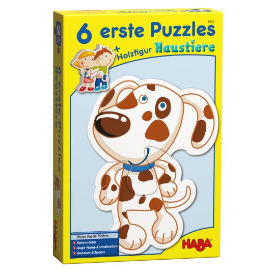 Haba 6 primi puzzle - Animali domestici con figura di gioco - 19 pezzi