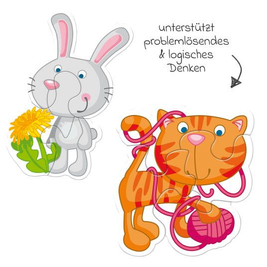 Haba 6 first puzzles - Pets with play figure - 19 pieces