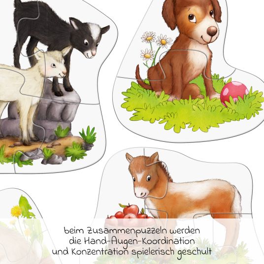 Haba 6 first puzzles - animal children with play figure - 19 pieces