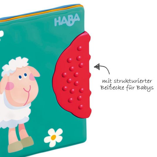 Haba Buggy book with bite corner First words