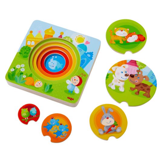 Haba Wooden puzzle - colorful animal children