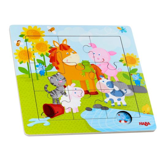 Haba Wooden frame puzzle animal friends - 9 pieces