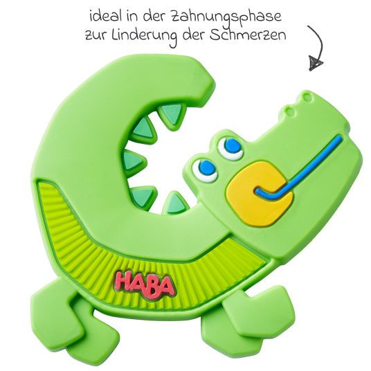 Haba Silikon-Beißring / Greifling Kroko