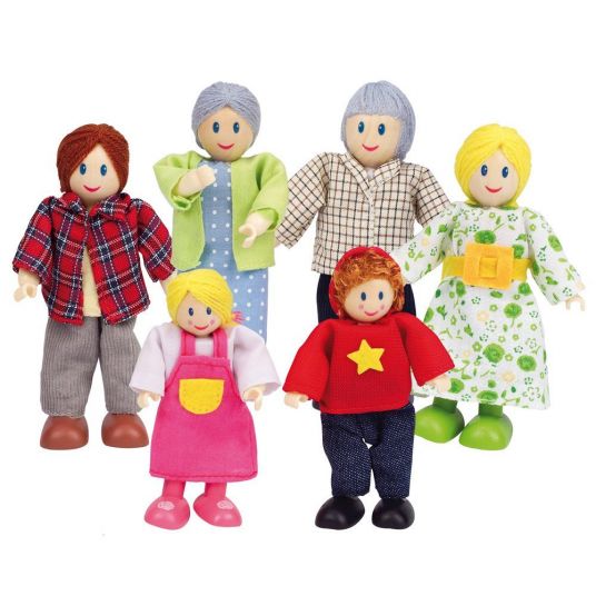 Hape Set di 6 bambole famiglia