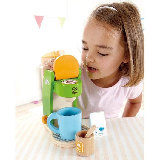 Hape Wooden coffee maker with 5 pcs accessories