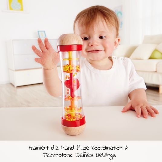 Hape Regenmacher-Rassel / Sensorisches Holzspielzeug - Rot
