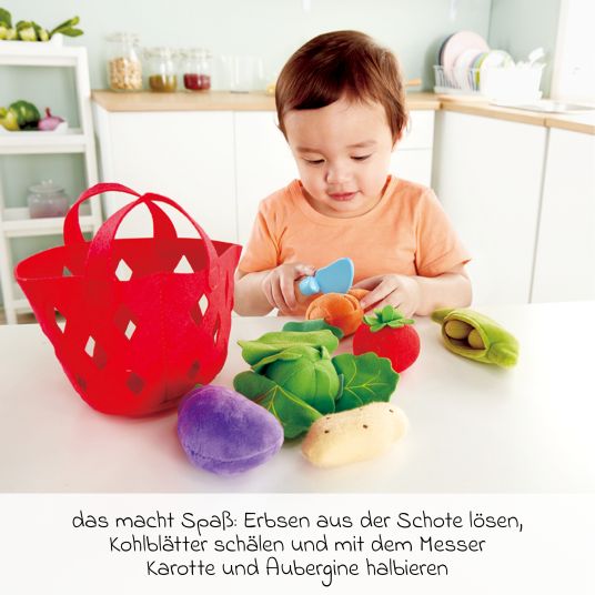 Hape Play food vegetable baskets - made from soft fabrics