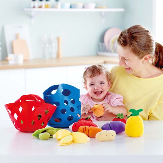 Hape Play food vegetable baskets - made from soft fabrics