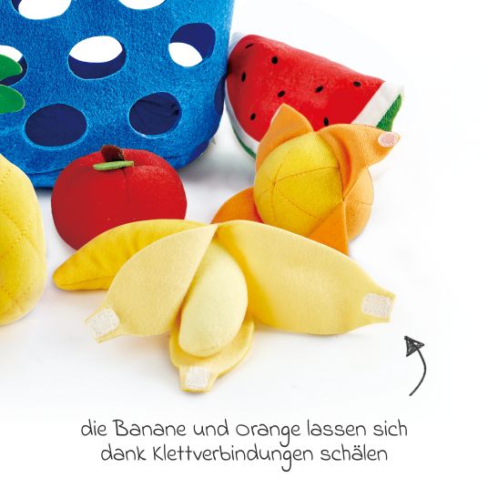 Hape Play food fruit baskets - made from soft fabrics