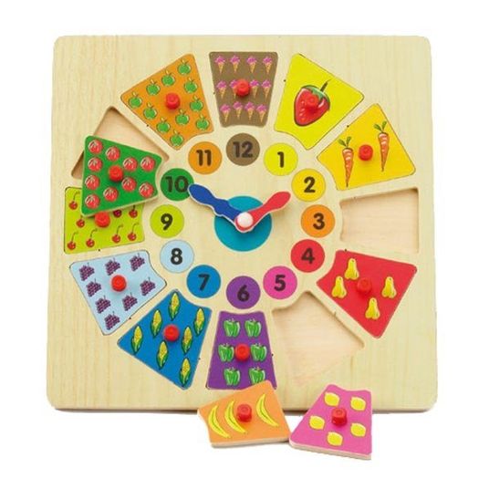 Happy People Wooden learning clock