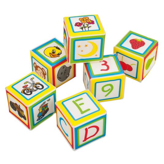 Happy People Soft dice 6 pieces with motifs