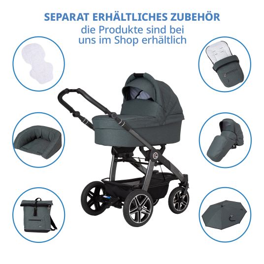 Hartan 2in1 Kombi-Kinderwagen-Set Racer GTS bis 22 kg belastbar mit Falttasche Trend, Mückennetz, Regenschutz, Schnullerkette & Spieltier - Animal Stars