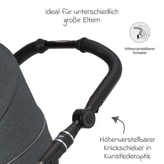 Hartan 2in1 Kombi-Kinderwagen-Set Racer GTS bis 22 kg belastbar mit Falttasche Trend, Mückennetz, Regenschutz, Schnullerkette & Spieltier - Animal Stars