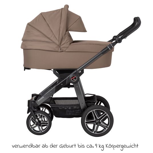 Hartan 2in1 Kombi-Kinderwagen-Set Racer GTS bis 22 kg belastbar mit Falttasche Trend, Mückennetz, Regenschutz, Schnullerkette & Spieltier - Happy Feet