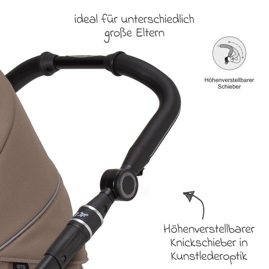 Hartan 2in1 Kombi-Kinderwagen-Set Racer GTS bis 22 kg belastbar mit Falttasche Trend, Mückennetz, Regenschutz, Schnullerkette & Spieltier - Happy Feet