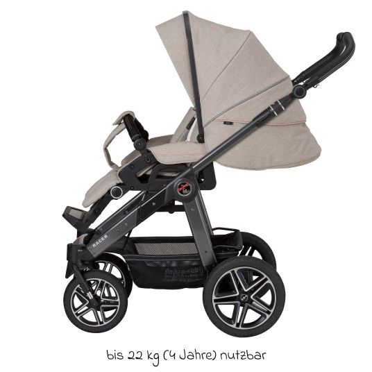 Hartan 2in1 Kombi-Kinderwagen-Set Racer GTS bis 22 kg belastbar mit Falttasche Trend, Mückennetz, Regenschutz, Schnullerkette & Spieltier - Hedgehog Love