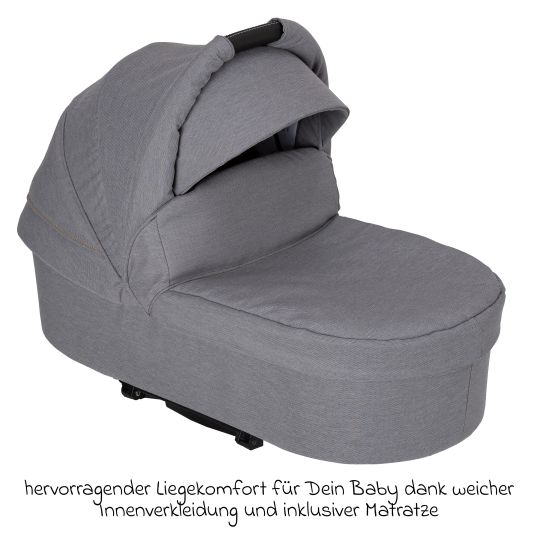 Hartan 2in1 Kombi-Kinderwagen-Set Racer GTS bis 22 kg belastbar mit Falttasche Trend, Mückennetz, Regenschutz, Schnullerkette & Spieltier - Little Zoo