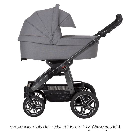 Hartan 2in1 Kombi-Kinderwagen-Set Racer GTS bis 22 kg belastbar mit Falttasche Trend, Mückennetz, Regenschutz, Schnullerkette & Spieltier - Little Zoo