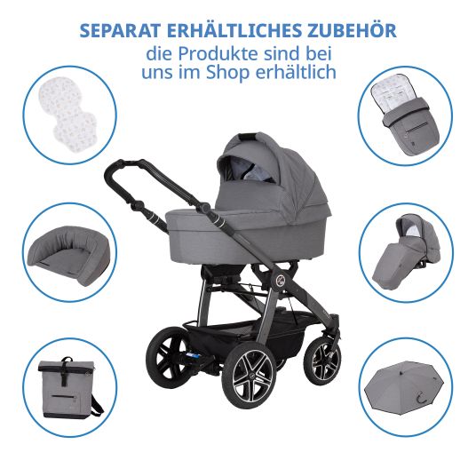 Hartan 2in1 Kombi-Kinderwagen-Set Racer GTS bis 22 kg belastbar mit Falttasche Trend, Mückennetz, Regenschutz, Schnullerkette & Spieltier - Little Zoo